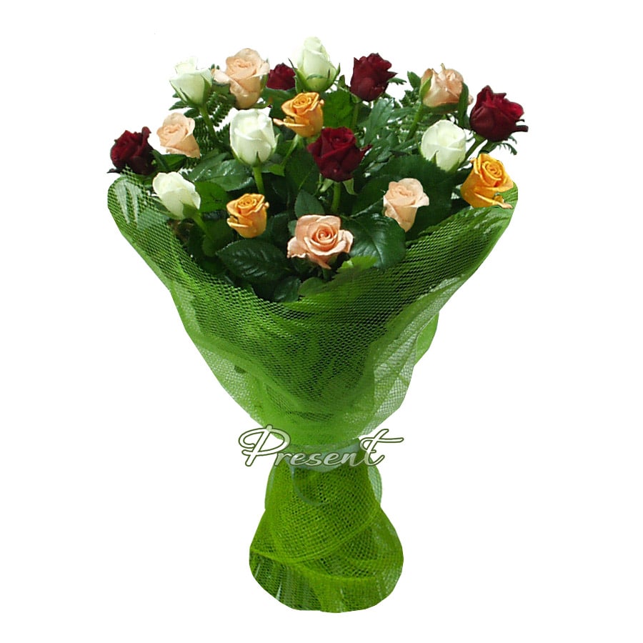 Букет из разноцветных роз (60 cm.)
