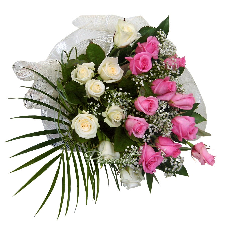 Bouquet of roses decorated verdure  (60-80 cm.)