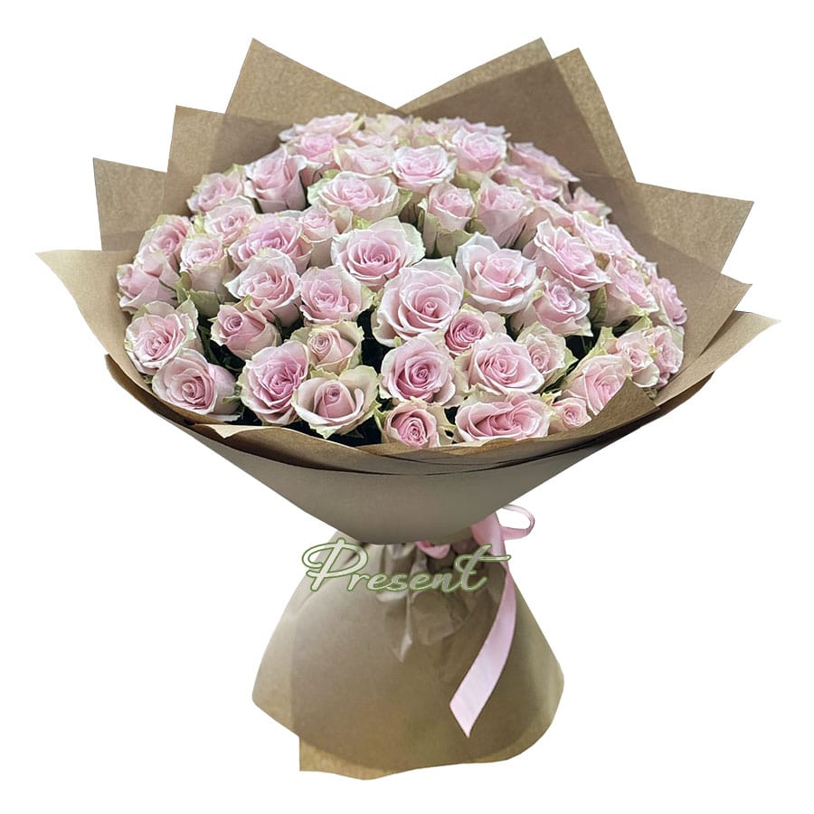 Букет из розовых роз (60 см.)