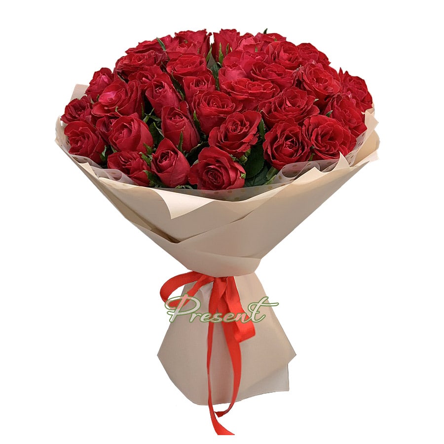 Bouquet of red roses (70-80 cm.)